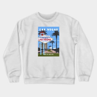 Las Vegas, USA Retro travel poster Crewneck Sweatshirt